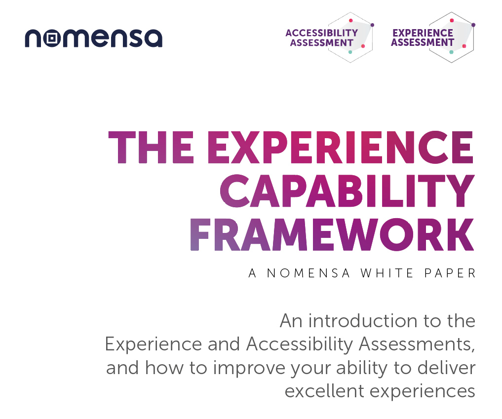 Cover of the Experience Capability Framework white paper
