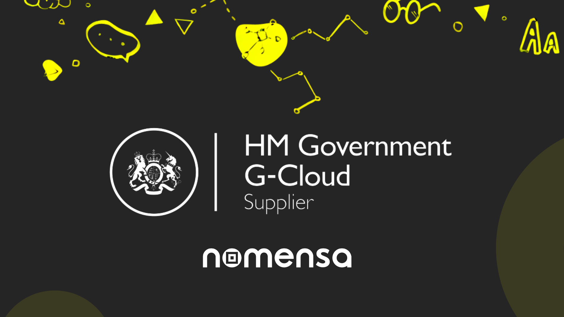 Nomensa branded image with 'HM Government G-Cloud Supplier' text and logo at the bottom