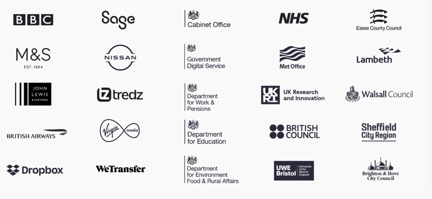 Logos with companies from different sectors with have partnered with 